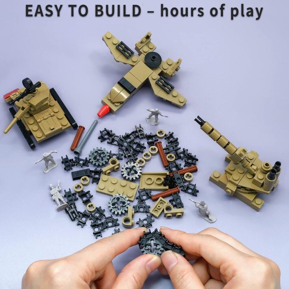 Army Tank Toy Building Blocks Set Compatible with Lego, Create a Armored Tank or - Picture 8 of 8
